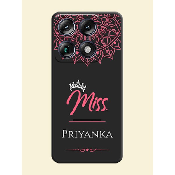 Mrs Name with Floral Design On Space Black Custom Soft Matte Mobile Back Cover - Motorola Signature 5G Mrs Name with Floral Design On Space Black Custom Soft Matte Mobile Back Cover - Motorola Signature 5G