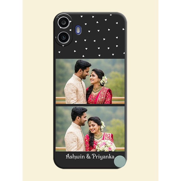Miniature Love Symbols with Name On Space Black Custom Soft Matte Mobile Back Cover - Nothing Cmf Phone 1 Miniature Love Symbols with Name On Space Black Custom Soft Matte Mobile Back Cover - Nothing Cmf Phone 1