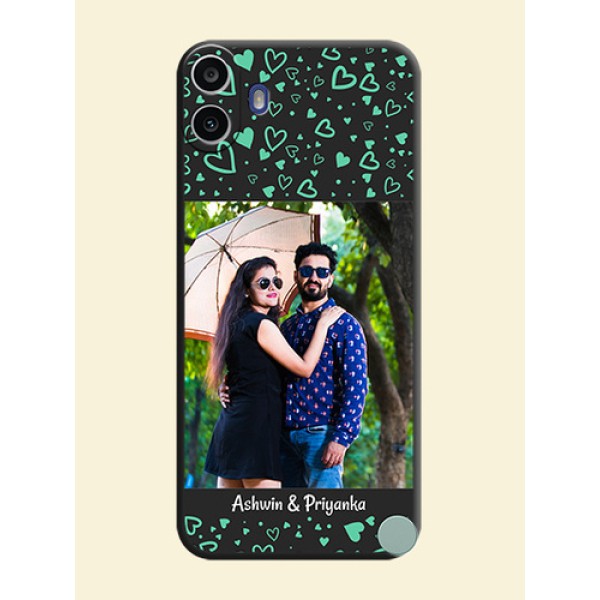 Sea Green Indefinite Love Pattern on Photo On Space Black Custom Soft Matte Mobile Back Cover - Nothing Cmf Phone 1