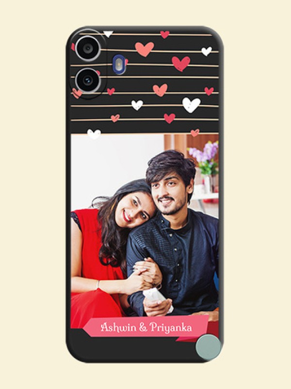 Love Pattern with Name on Pink Ribbon on Photo On Space Black Custom Soft Matte Mobile Back Cover - Nothing Cmf Phone 1