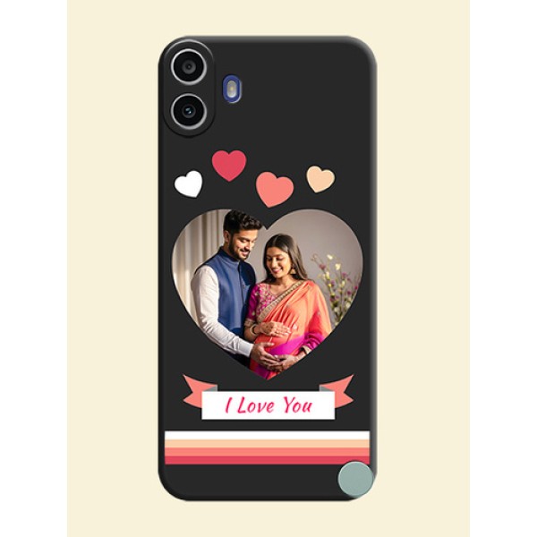 Love Shaped Photo with Colorful Stripes On Space Black Custom Soft Matte Mobile Back Cover - Nothing Cmf Phone 1 Love Shaped Photo with Colorful Stripes On Space Black Custom Soft Matte Mobile Back Cover - Nothing Cmf Phone 1