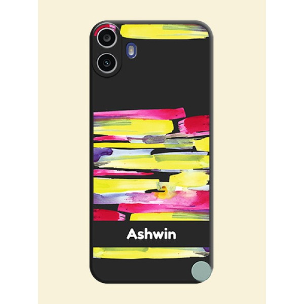 Brush Coloured On Space Black Custom Soft Matte Mobile Back Cover - Nothing Cmf Phone 1 Brush Coloured On Space Black Custom Soft Matte Mobile Back Cover - Nothing Cmf Phone 1