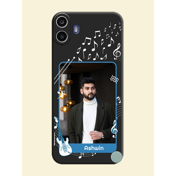 Musical Theme Design with Text on Photo On Space Black Custom Soft Matte Mobile Back Cover - Nothing Cmf Phone 1 Musical Theme Design with Text on Photo On Space Black Custom Soft Matte Mobile Back Cover - Nothing Cmf Phone 1