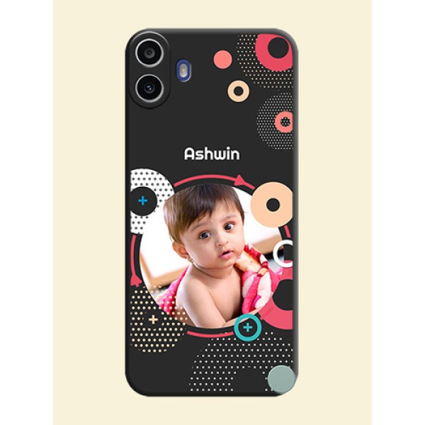 Multicoloured Round Image On Space Black Custom Soft Matte Mobile Back Cover - Nothing Cmf Phone 1 Multicoloured Round Image On Space Black Custom Soft Matte Mobile Back Cover - Nothing Cmf Phone 1