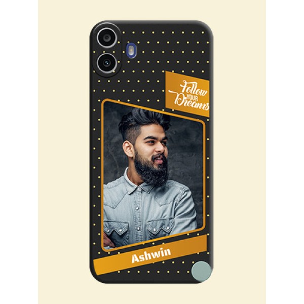 Follow Your Dreams with White Dots On Space Black Custom Soft Matte Mobile Back Cover - Nothing Cmf Phone 1 Follow Your Dreams with White Dots On Space Black Custom Soft Matte Mobile Back Cover - Nothing Cmf Phone 1