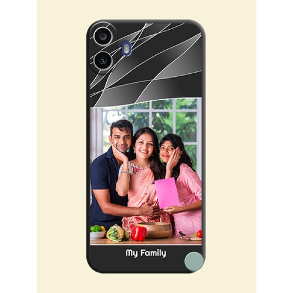 Mixed Wave Lines on Photo On Space Black Custom Soft Matte Mobile Back Cover - Nothing Cmf Phone 1