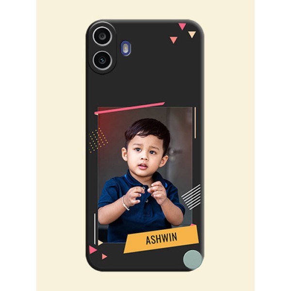 Photo Frame with Triangle Small Dots on Photo On Space Black Custom Soft Matte Mobile Back Cover - Nothing Cmf Phone 1