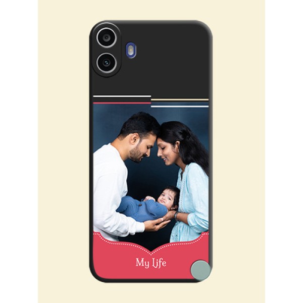 Classic Plain Design with Name On Space Black Custom Soft Matte Mobile Back Cover - Nothing Cmf Phone 1 Classic Plain Design with Name On Space Black Custom Soft Matte Mobile Back Cover - Nothing Cmf Phone 1
