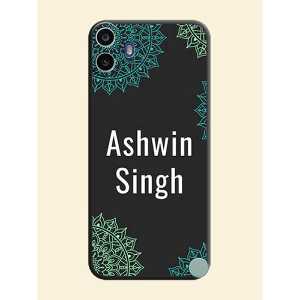 Your Name with Floral Design On Space Black Custom Soft Matte Mobile Back Cover - Nothing Cmf Phone 1 Your Name with Floral Design On Space Black Custom Soft Matte Mobile Back Cover - Nothing Cmf Phone 1