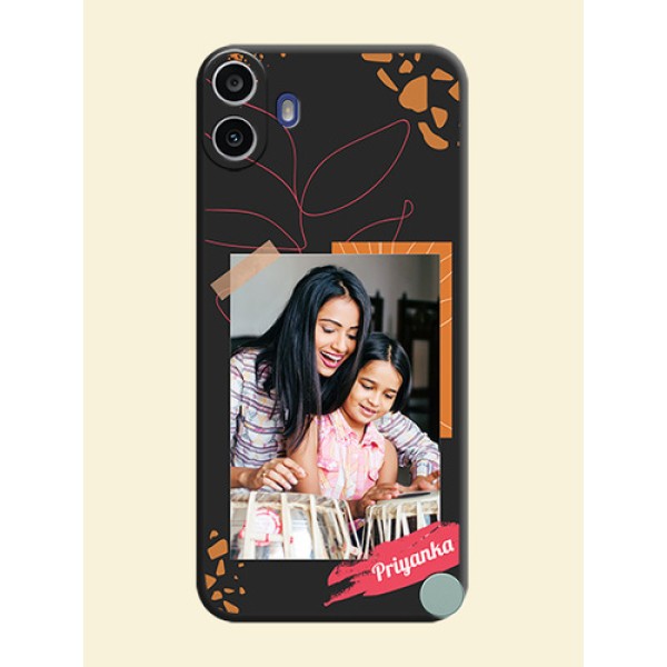 Orange Photo Frame On Space Black Custom Soft Matte Mobile Back Cover - Nothing Cmf Phone 1 Orange Photo Frame On Space Black Custom Soft Matte Mobile Back Cover - Nothing Cmf Phone 1
