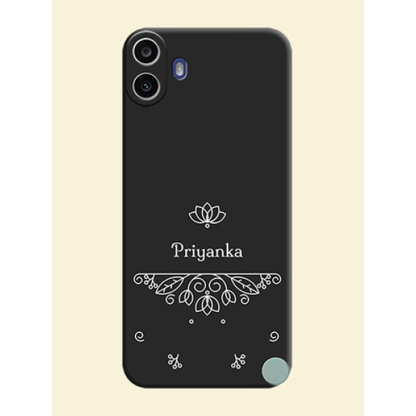 Lotus Garden Custom Text On Space Black Custom Soft Matte Mobile Back Cover - Nothing Cmf Phone 1 Lotus Garden Custom Text On Space Black Custom Soft Matte Mobile Back Cover - Nothing Cmf Phone 1