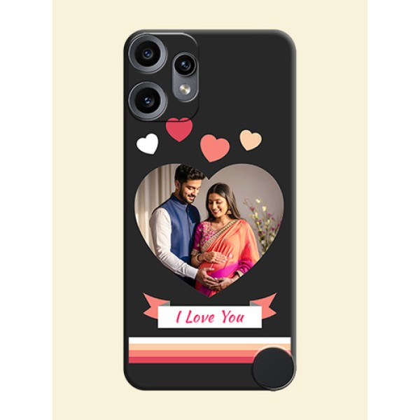 Love Shaped Photo with Colorful Stripes On Space Black Custom Soft Matte Mobile Back Cover - Nothing CMF Phone 2 Pro 5G Love Shaped Photo with Colorful Stripes On Space Black Custom Soft Matte Mobile Back Cover - Nothing CMF Phone 2 Pro 5G
