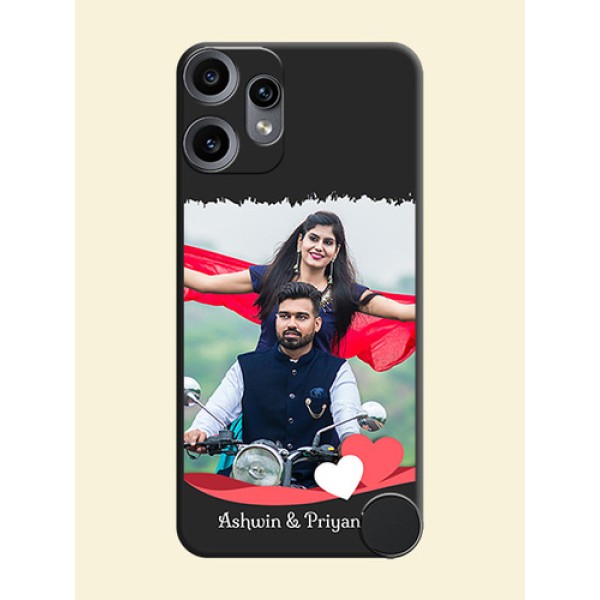 Pin Color Love Shaped Ribbon Design with Text On Space Black Custom Soft Matte Mobile Back Cover - Nothing CMF Phone 2 Pro 5G Pin Color Love Shaped Ribbon Design with Text On Space Black Custom Soft Matte Mobile Back Cover - Nothing CMF Phone 2 Pro 5G