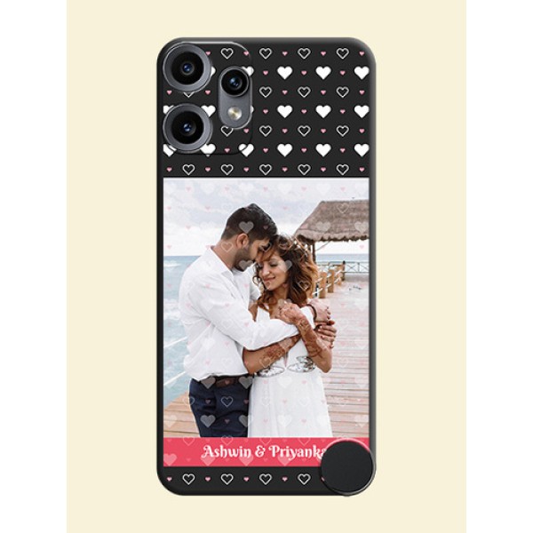 White Color Love Symbols with Text Design on Photo On Space Black Custom Soft Matte Mobile Back Cover - Nothing CMF Phone 2 Pro 5G