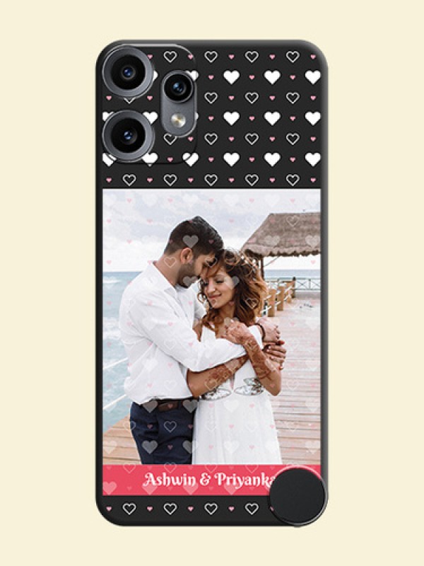 White Color Love Symbols with Text Design on Photo On Space Black Custom Soft Matte Mobile Back Cover - Nothing CMF Phone 2 Pro 5G