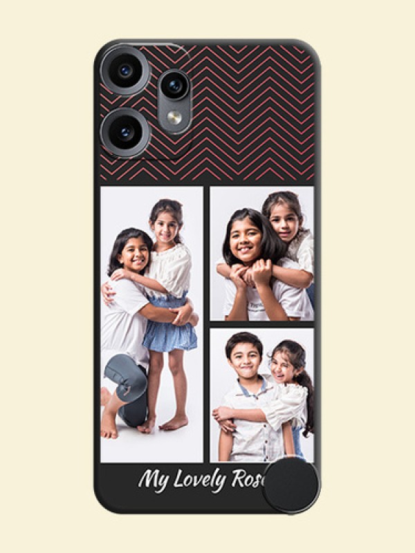 Wave Pattern with 3 Image Holder On Space Black Custom Soft Matte Mobile Back Cover - Nothing CMF Phone 2 Pro 5G
