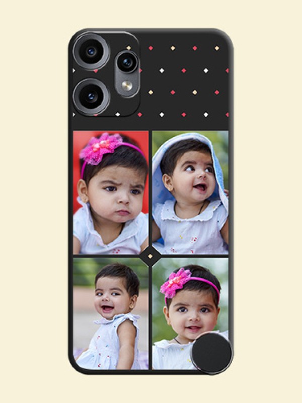 Multicolor Dotted Pattern with 4 Image Holder On Space Black Custom Soft Matte Mobile Back Cover - Nothing CMF Phone 2 Pro 5G