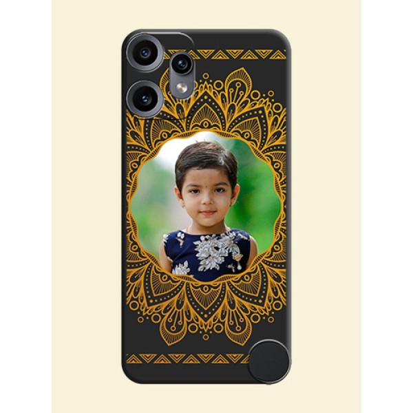 Round Image with Floral Design On Space Black Custom Soft Matte Mobile Back Cover - Nothing CMF Phone 2 Pro 5G Round Image with Floral Design On Space Black Custom Soft Matte Mobile Back Cover - Nothing CMF Phone 2 Pro 5G