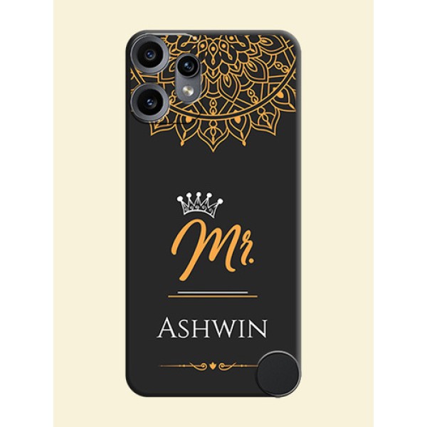 Mr Name with Floral Design On Space Black Custom Soft Matte Mobile Back Cover - Nothing CMF Phone 2 Pro 5G Mr Name with Floral Design On Space Black Custom Soft Matte Mobile Back Cover - Nothing CMF Phone 2 Pro 5G