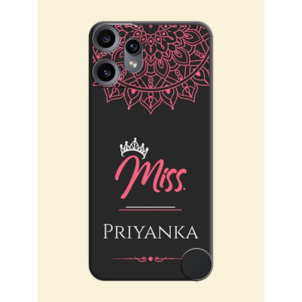 Mrs Name with Floral Design On Space Black Custom Soft Matte Mobile Back Cover - Nothing CMF Phone 2 Pro 5G Mrs Name with Floral Design On Space Black Custom Soft Matte Mobile Back Cover - Nothing CMF Phone 2 Pro 5G