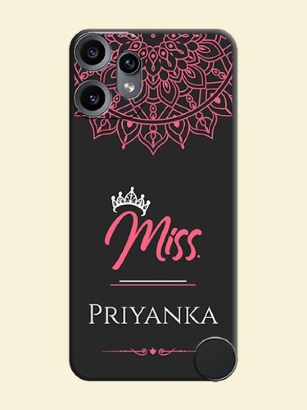 Mrs Name with Floral Design On Space Black Custom Soft Matte Mobile Back Cover - Nothing CMF Phone 2 Pro 5G