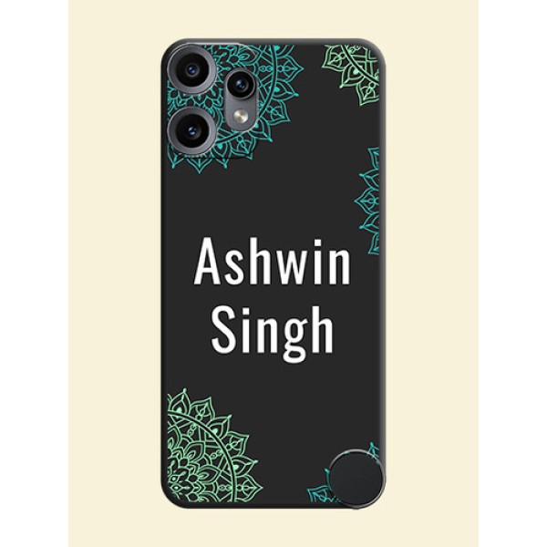 Your Name with Floral Design On Space Black Custom Soft Matte Mobile Back Cover - Nothing CMF Phone 2 Pro 5G Your Name with Floral Design On Space Black Custom Soft Matte Mobile Back Cover - Nothing CMF Phone 2 Pro 5G