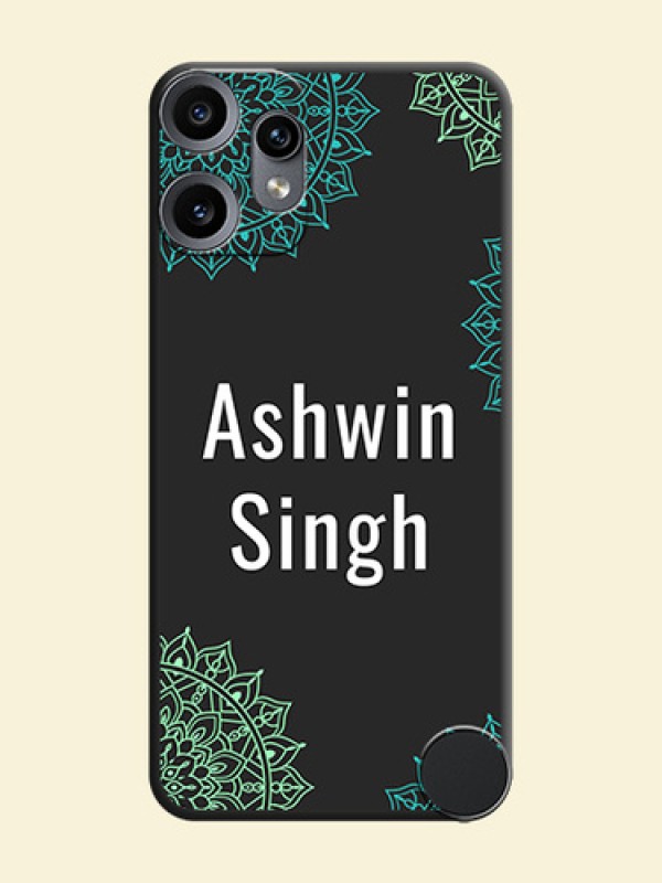 Your Name with Floral Design On Space Black Custom Soft Matte Mobile Back Cover - Nothing CMF Phone 2 Pro 5G
