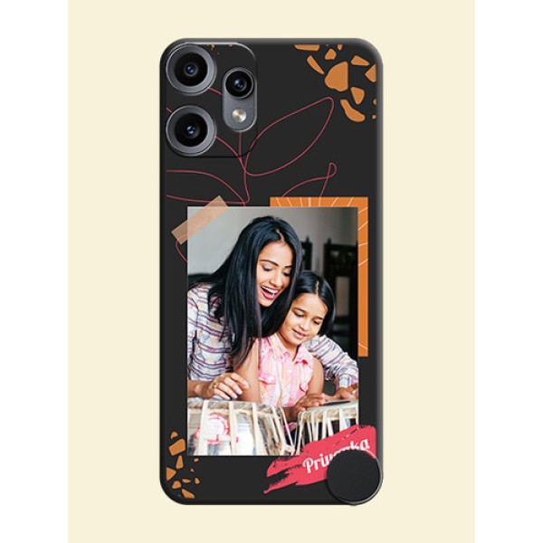 Orange Photo Frame On Space Black Custom Soft Matte Mobile Back Cover - Nothing CMF Phone 2 Pro 5G Orange Photo Frame On Space Black Custom Soft Matte Mobile Back Cover - Nothing CMF Phone 2 Pro 5G