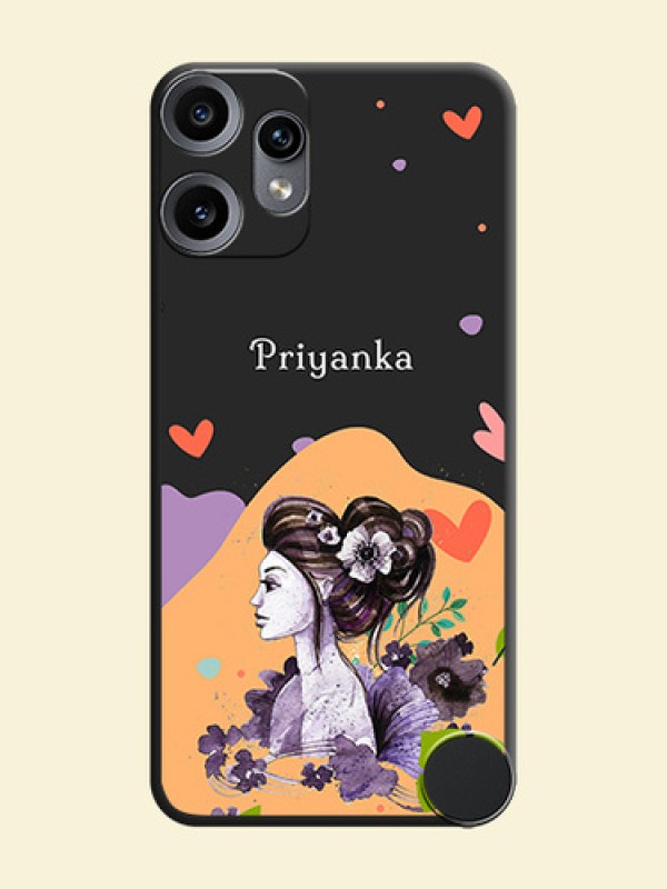 Namecase For Her With Fancy Lady Image On Space Black Custom Soft Matte Mobile Back Cover - Nothing CMF Phone 2 Pro 5G