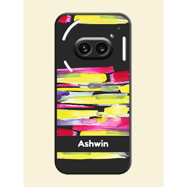 Brush Coloured on Space Black Personalized Soft Matte Phone Covers - Nothing Phone 2A 5G Brush Coloured on Space Black Personalized Soft Matte Phone Covers - Nothing Phone 2A 5G