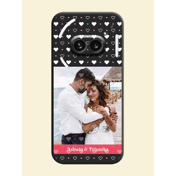 White Color Love Symbols with Text Design - Photo on Space Black Soft Matte Phone Cover - Nothing Phone 2A 5G White Color Love Symbols with Text Design - Photo on Space Black Soft Matte Phone Cover - Nothing Phone 2A 5G