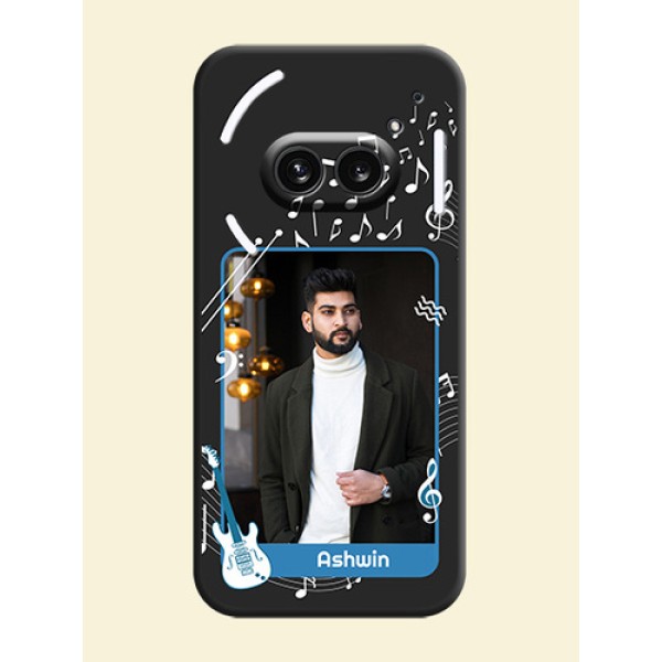 Musical Theme Design with Text - Photo on Space Black Soft Matte Mobile Case - Nothing Phone 2A 5G Musical Theme Design with Text - Photo on Space Black Soft Matte Mobile Case - Nothing Phone 2A 5G
