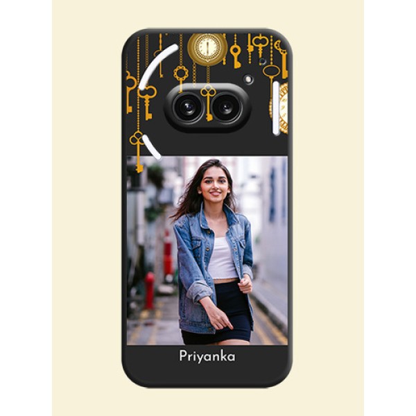 Decorative Design with Text on Space Black Custom Soft Matte Back Cover - Nothing Phone 2A 5G Decorative Design with Text on Space Black Custom Soft Matte Back Cover - Nothing Phone 2A 5G