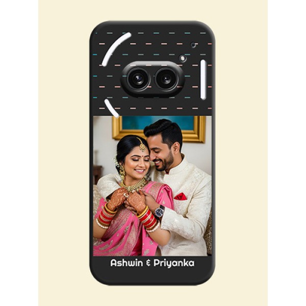 Line Pattern Design with Text on Space Black Custom Soft Matte Phone Back Cover - Nothing Phone 2A 5G Line Pattern Design with Text on Space Black Custom Soft Matte Phone Back Cover - Nothing Phone 2A 5G