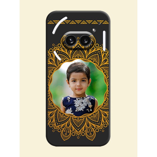 Round Image with Floral Design - Photo on Space Black Soft Matte Mobile Cover - Nothing Phone 2A 5G Round Image with Floral Design - Photo on Space Black Soft Matte Mobile Cover - Nothing Phone 2A 5G