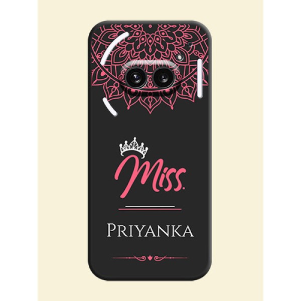 Mrs Name with Floral Design on Space Black Personalized Soft Matte Phone Covers - Nothing Phone 2A 5G Mrs Name with Floral Design on Space Black Personalized Soft Matte Phone Covers - Nothing Phone 2A 5G
