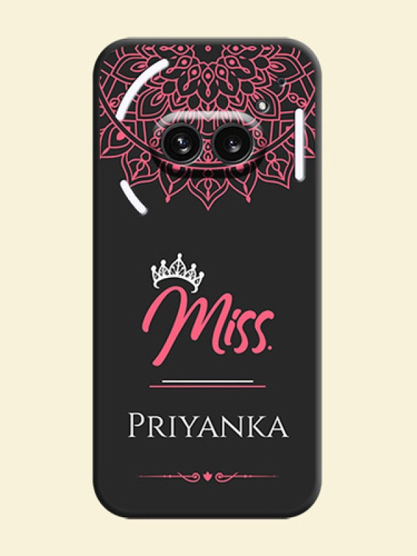 Mrs Name with Floral Design on Space Black Personalized Soft Matte Phone Covers - Nothing Phone 2A 5G