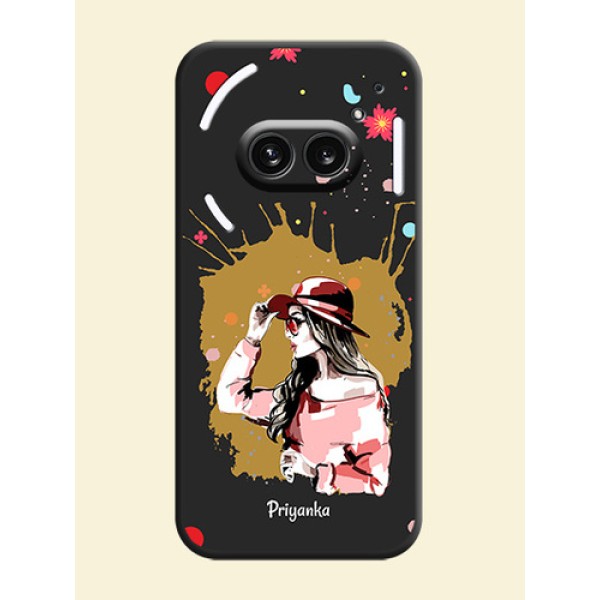 Mordern Lady With Color Splash Background With Custom Text On Space Black Personalized Soft Matte Phone Covers - Nothing Phone 2A 5G Mordern Lady With Color Splash Background With Custom Text On Space Black Personalized Soft Matte Phone Covers - Nothing Phone 2A 5G