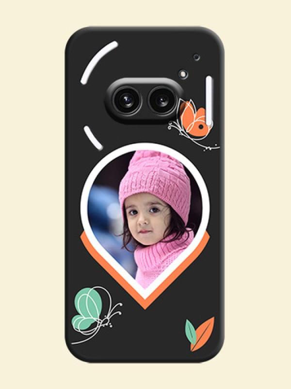 Upload Pic With Simple Butterly Design On Space Black Personalized Soft Matte Phone Covers - Nothing Phone 2A 5G