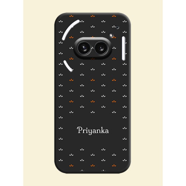 Simple Pattern With Custom Text On Space Black Personalized Soft Matte Phone Covers - Nothing Phone 2A 5G Simple Pattern With Custom Text On Space Black Personalized Soft Matte Phone Covers - Nothing Phone 2A 5G