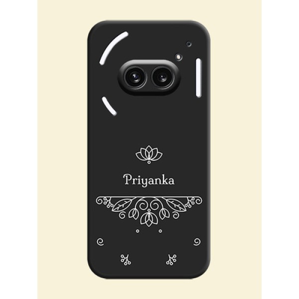 Lotus Garden Custom Text On Space Black Personalized Soft Matte Phone Covers - Nothing Phone 2A 5G Lotus Garden Custom Text On Space Black Personalized Soft Matte Phone Covers - Nothing Phone 2A 5G