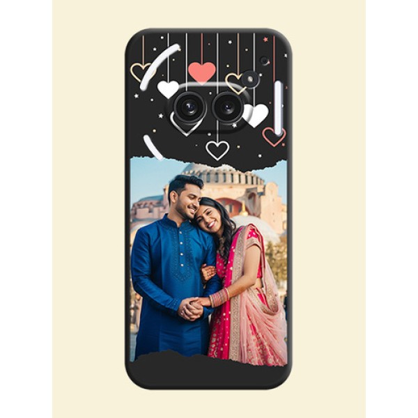 Love Hangings with Splash Wave Picture On Space Black Custom Soft Matte Mobile Back Cover - Nothing Phone 2A Plus