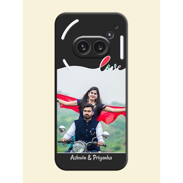 Fall in Love Pattern with Picture on Photo On Space Black Custom Soft Matte Mobile Back Cover - Nothing Phone 2A Plus Fall in Love Pattern with Picture on Photo On Space Black Custom Soft Matte Mobile Back Cover - Nothing Phone 2A Plus