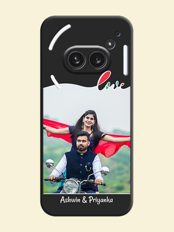 Fall in Love Pattern with Picture on Photo On Space Black Custom Soft Matte Mobile Back Cover - Nothing Phone 2A Plus