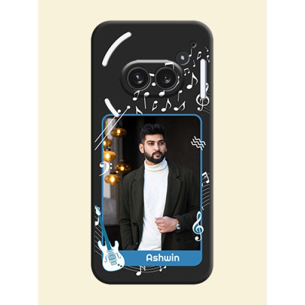 Musical Theme Design with Text on Photo On Space Black Custom Soft Matte Mobile Back Cover - Nothing Phone 2A Plus Musical Theme Design with Text on Photo On Space Black Custom Soft Matte Mobile Back Cover - Nothing Phone 2A Plus