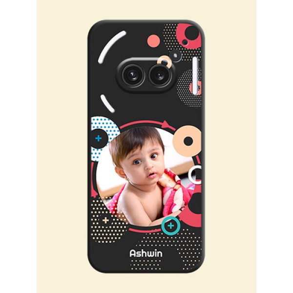 Multicoloured Round Image On Space Black Custom Soft Matte Mobile Back Cover - Nothing Phone 2A Plus Multicoloured Round Image On Space Black Custom Soft Matte Mobile Back Cover - Nothing Phone 2A Plus