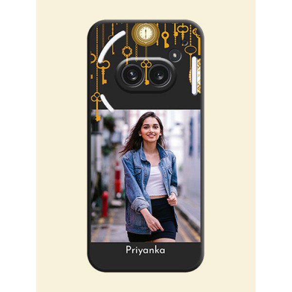 Decorative Design with Text On Space Black Custom Soft Matte Mobile Back Cover - Nothing Phone 2A Plus Decorative Design with Text On Space Black Custom Soft Matte Mobile Back Cover - Nothing Phone 2A Plus