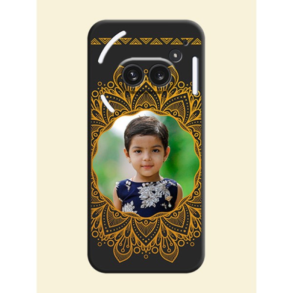 Round Image with Floral Design On Space Black Custom Soft Matte Mobile Back Cover - Nothing Phone 2A Plus Round Image with Floral Design On Space Black Custom Soft Matte Mobile Back Cover - Nothing Phone 2A Plus
