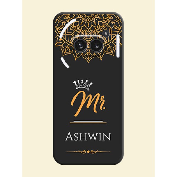 Mr Name with Floral Design On Space Black Custom Soft Matte Mobile Back Cover - Nothing Phone 2A Plus Mr Name with Floral Design On Space Black Custom Soft Matte Mobile Back Cover - Nothing Phone 2A Plus