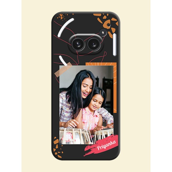 Orange Photo Frame On Space Black Custom Soft Matte Mobile Back Cover - Nothing Phone 2A Plus Orange Photo Frame On Space Black Custom Soft Matte Mobile Back Cover - Nothing Phone 2A Plus